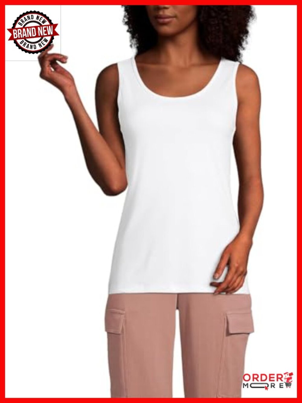 Cotton Sleeveless Tank Top with Wide Straps